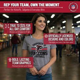 Atlanta Falcons NFL Womens Short Sleeve Property of Tshirt - Gray