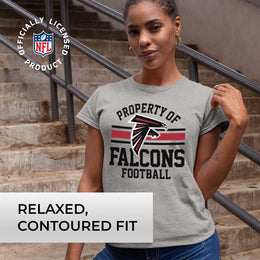 Atlanta Falcons NFL Women's Property Of Lightweight Plus Size T-Shirt - Sport Gray
