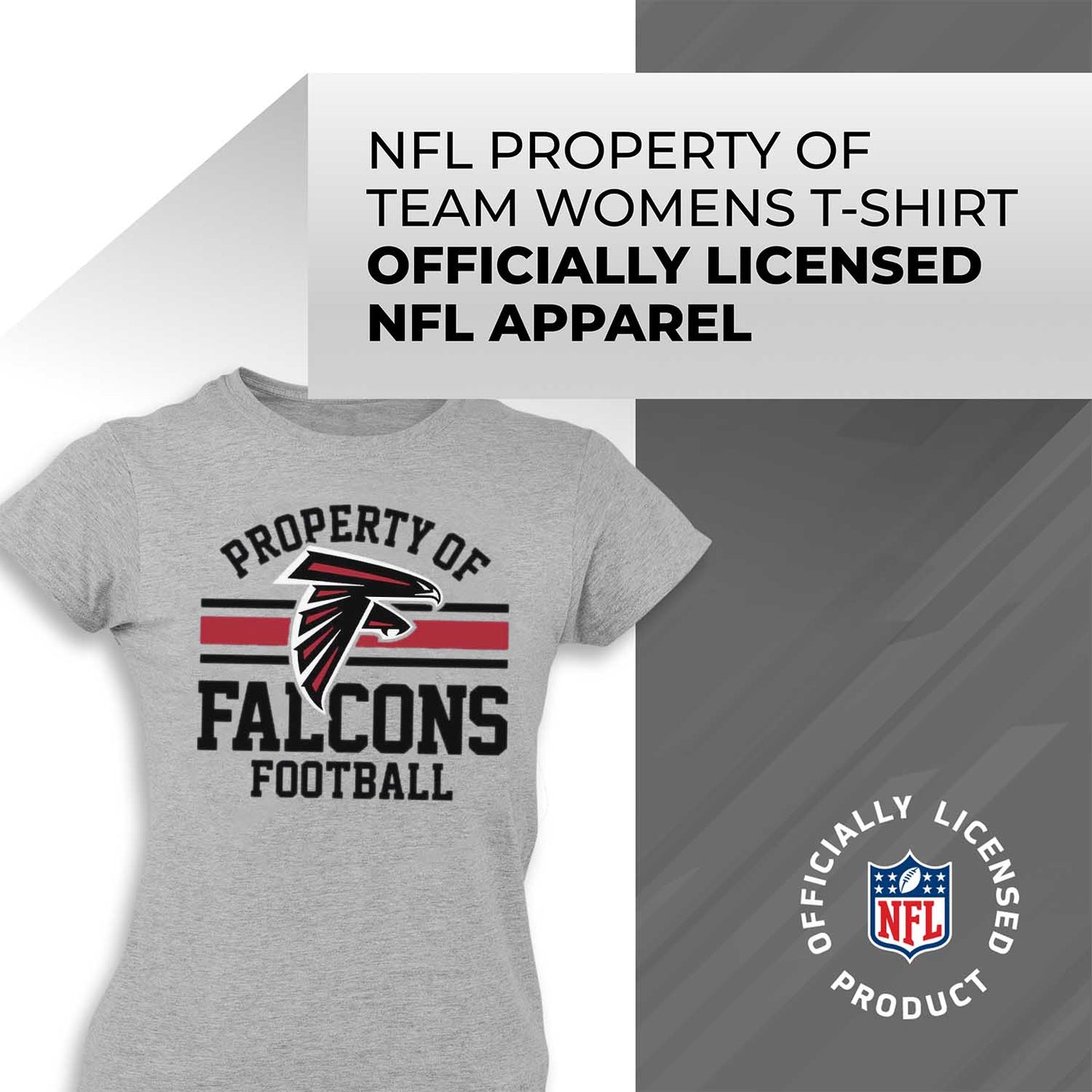 Atlanta Falcons NFL Women's Property Of Lightweight Plus Size T-Shirt - Sport Gray