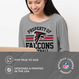 Atlanta Falcons NFL Womens Plus Size Property of Lightweight Crew Neck - Sport Gray