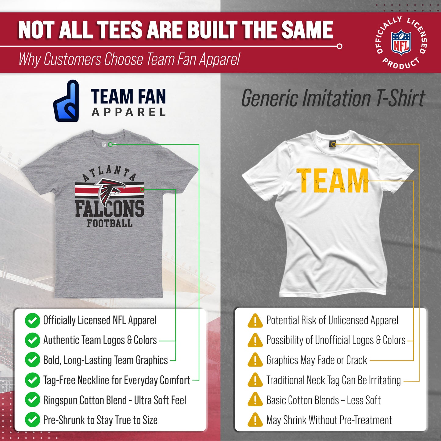 Atlanta Falcons NFL Adult Short Sleeve Team Stripe Tee - Sport Gray