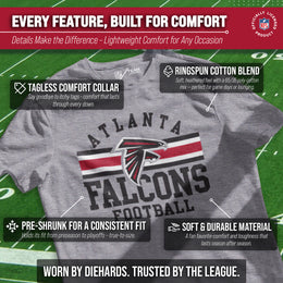 Atlanta Falcons NFL Adult Short Sleeve Team Stripe Tee - Sport Gray