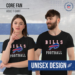 Buffalo Bills NFL Core Fan Adult Pro Football T-Shirt - Black