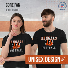Cincinnati Bengals NFL Core Fan Adult Pro Football T-Shirt - Black