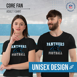 Carolina Panthers NFL Core Fan Adult Pro Football T-Shirt - Black