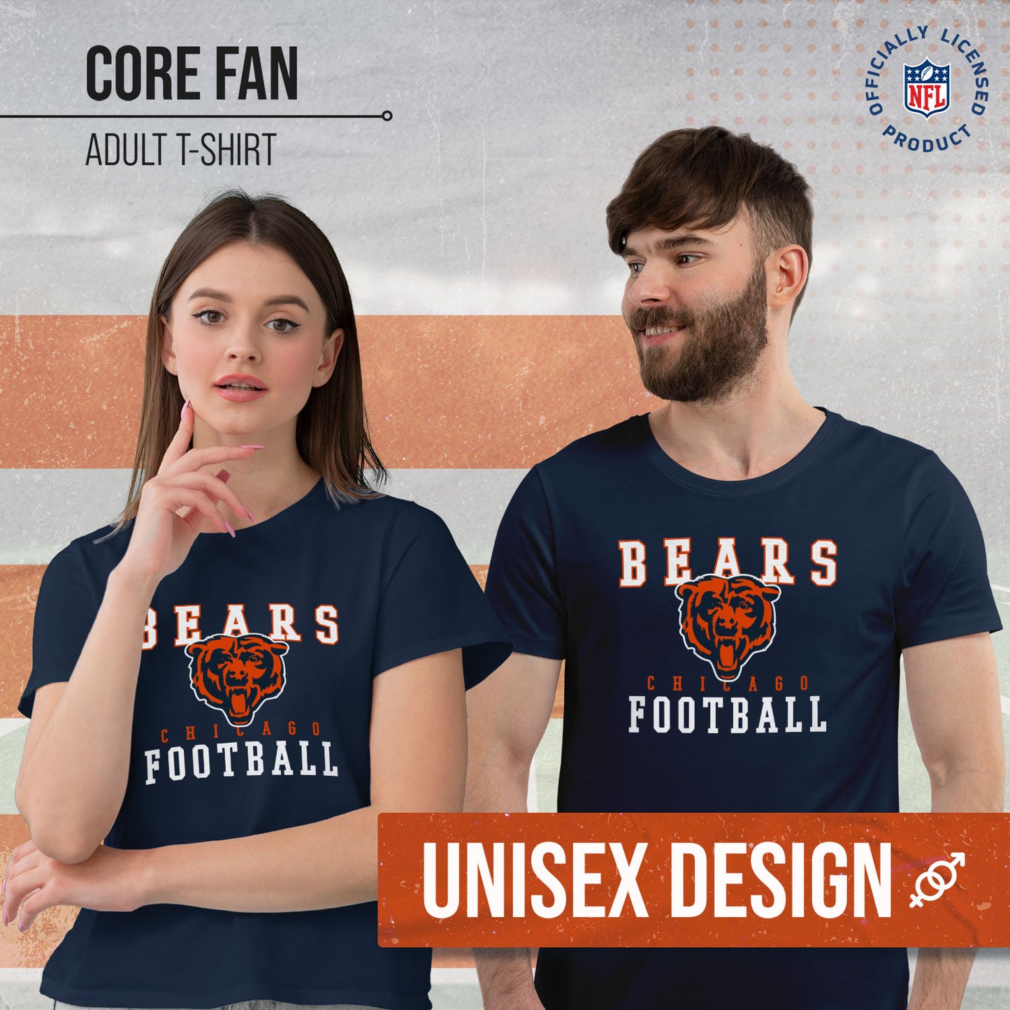 Chicago Bears NFL Core Fan Adult Pro Football T-Shirt - Navy