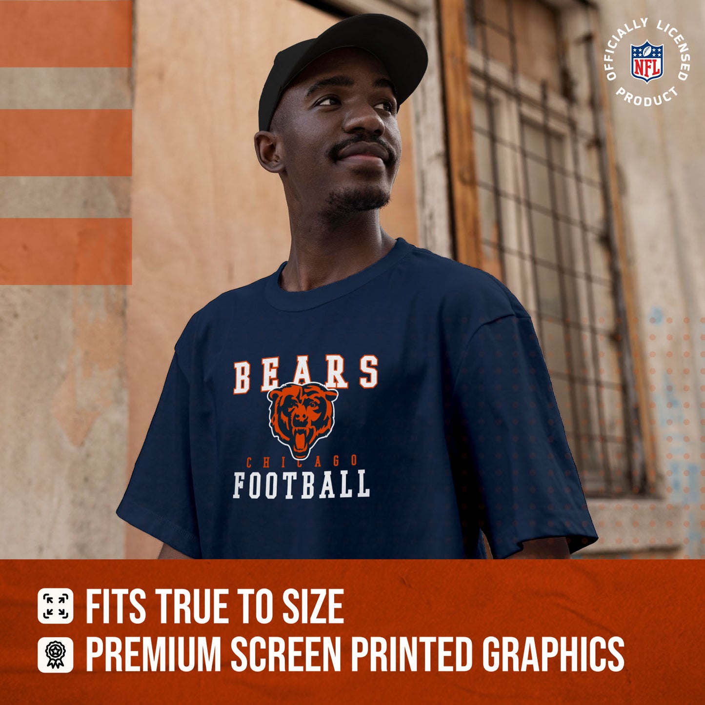 Chicago Bears NFL Core Fan Adult Pro Football T-Shirt - Navy