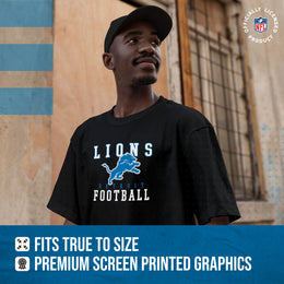 Detroit Lions NFL Core Fan Adult Pro Football T-Shirt - Black