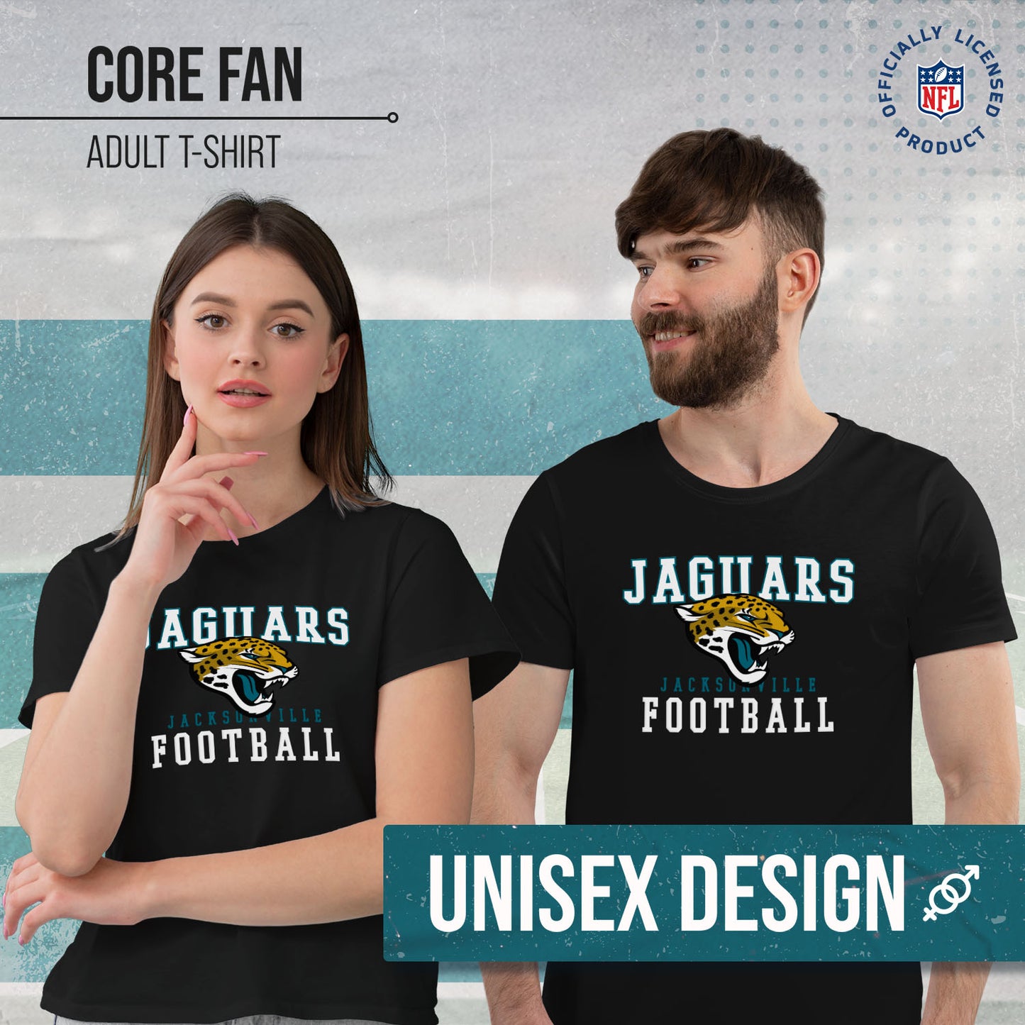 Jacksonville Jaguars NFL Core Fan Adult Pro Football T-Shirt - Black