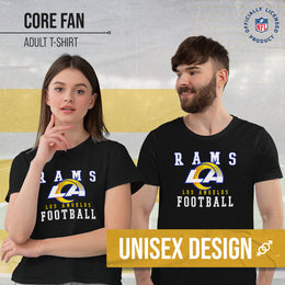 Los Angeles Rams NFL Core Fan Adult Pro Football T-Shirt - Black