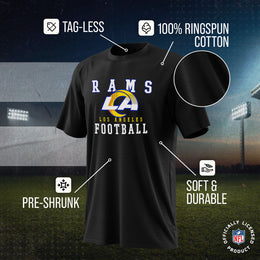 Los Angeles Rams NFL Core Fan Adult Pro Football T-Shirt - Black