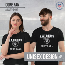 Las Vegas Raiders NFL Core Fan Adult Pro Football T-Shirt - Black