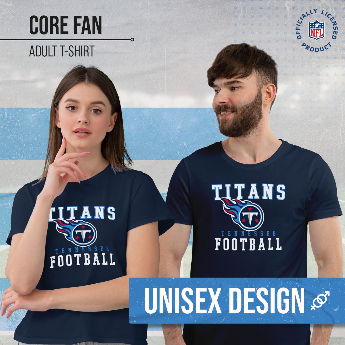 Tennessee Titans NFL Core Fan Adult Pro Football T-Shirt - Navy