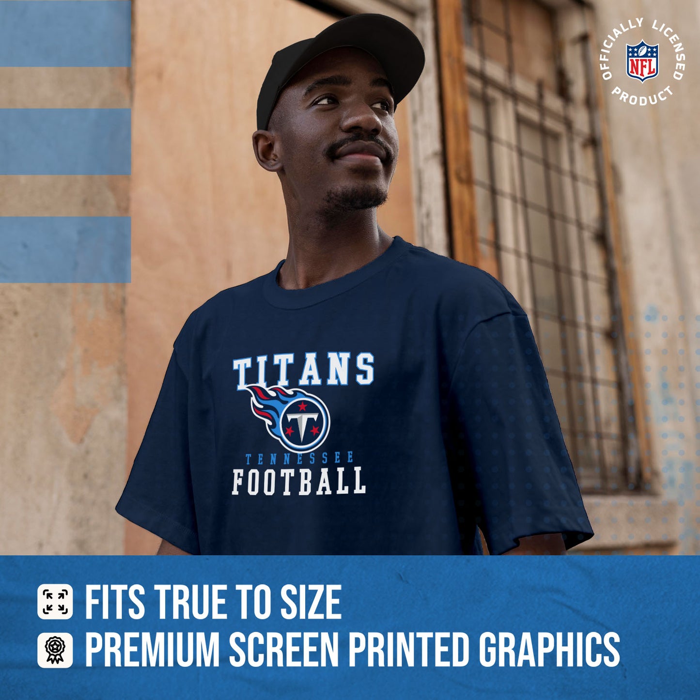 Tennessee Titans NFL Core Fan Adult Pro Football T-Shirt - Navy
