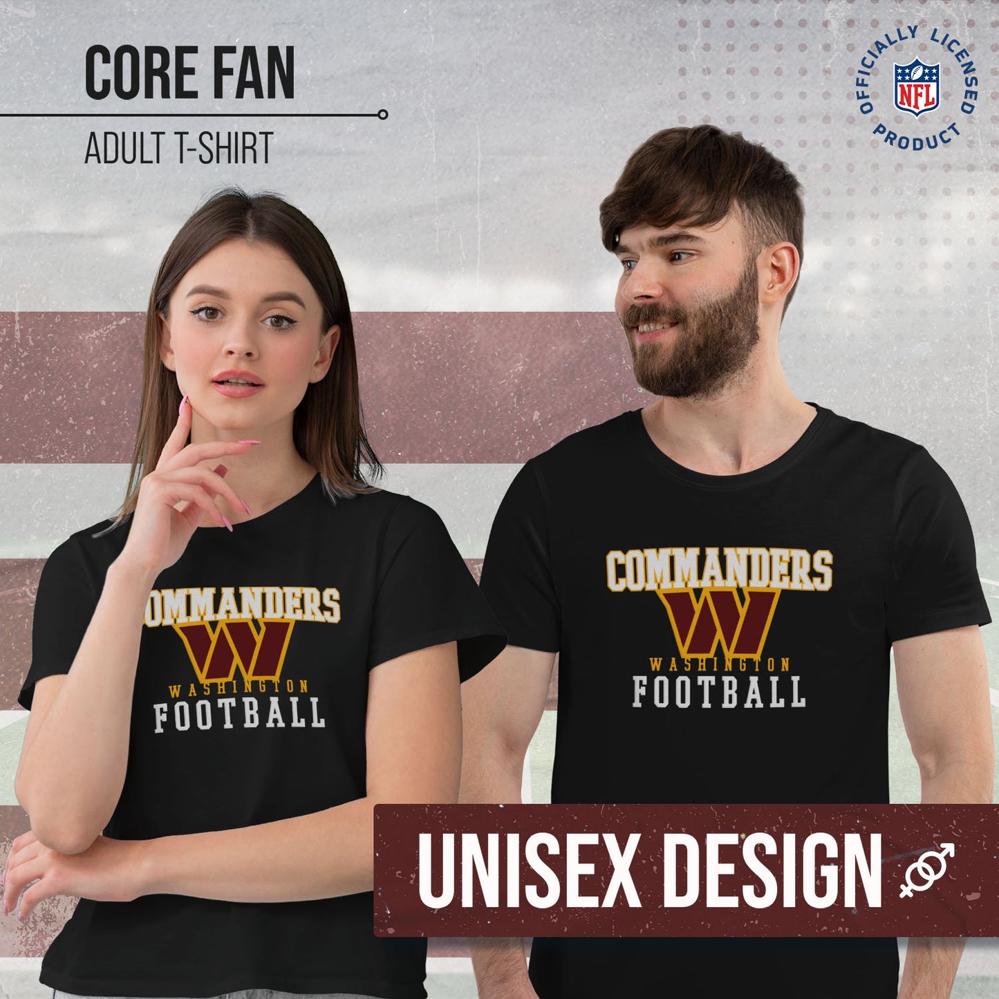 Washington Commanders NFL Core Fan Adult Pro Football T-Shirt - Black