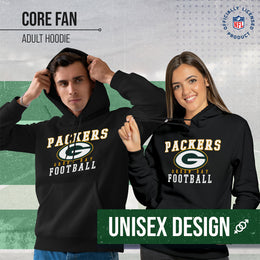 Green Bay Packers NFL Core Fan Adult Hooded Sweatshirt - Black
