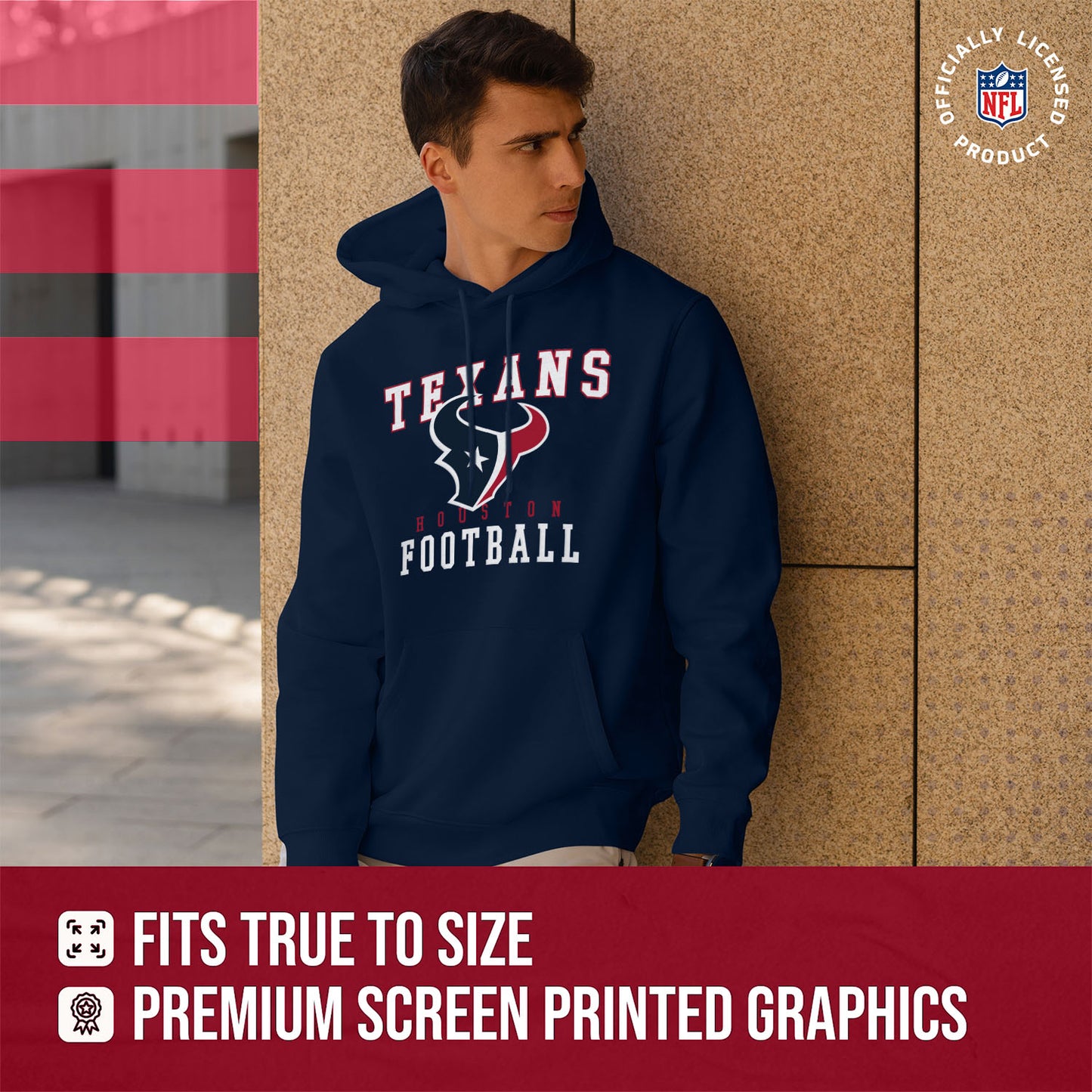 Houston Texans NFL Core Fan Adult Hooded Sweatshirt - Navy