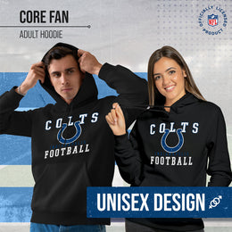 Indianapolis Colts NFL Core Fan Adult Hooded Sweatshirt - Black