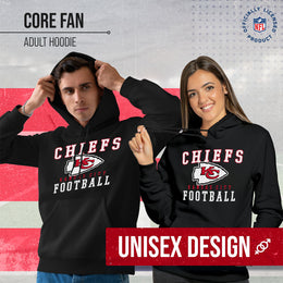 Kansas City Chiefs NFL Core Fan Adult Hooded Sweatshirt - Black