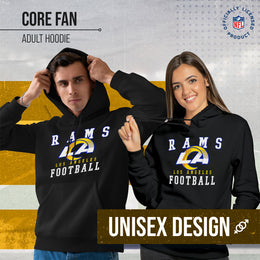 Los Angeles Rams NFL Core Fan Adult Hooded Sweatshirt - Black