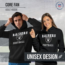 Las Vegas Raiders NFL Core Fan Adult Hooded Sweatshirt - Black