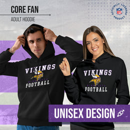 Minnesota Vikings NFL Core Fan Adult Hooded Sweatshirt - Black