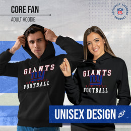 New York Giants NFL Core Fan Adult Hooded Sweatshirt - Black