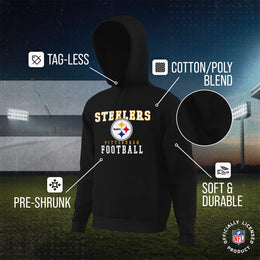 Pittsburgh Steelers NFL Core Fan Adult Hooded Sweatshirt - Black