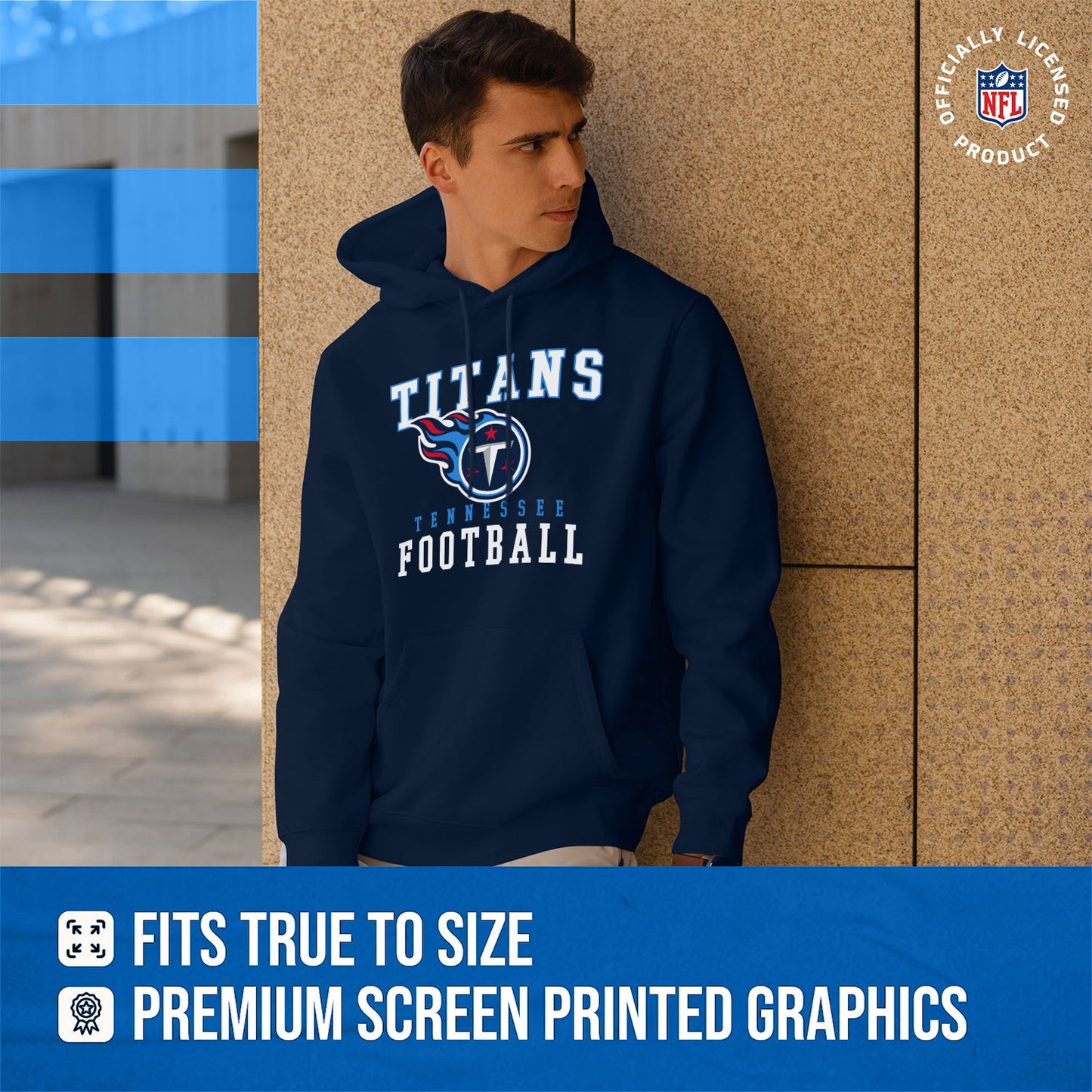 Tennessee Titans NFL Core Fan Adult Hooded Sweatshirt - Navy