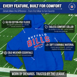 Buffalo Bills NFL Youth Starting Fresh Hoodie- Pro Football Sweatshirt for Boys and Girls - Royal
