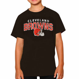 Cleveland Browns NFL Youth Starting Fresh Tee- Pro Football Heather T-Shirt For Boys & Girls - Black Heather