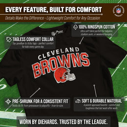 Cleveland Browns NFL Youth Starting Fresh Tee- Pro Football Heather T-Shirt For Boys & Girls - Black