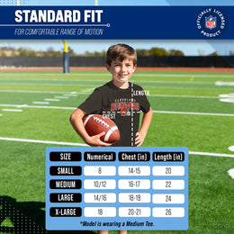 Cleveland Browns NFL Youth Starting Fresh Tee- Pro Football Heather T-Shirt For Boys & Girls - Black