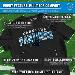 Carolina Panthers NFL Youth Starting Fresh Tee- Pro Football Tag-Less T-Shirt For Boys & Girls - Black