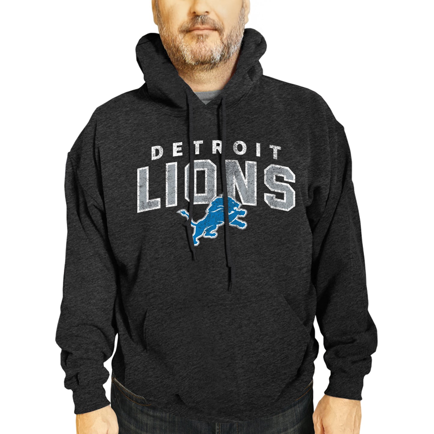 Detroit Lions NFL Adult Unisex Starting Fresh Ultra Soft Fleece Hooded Sweatshirt - Black Heather