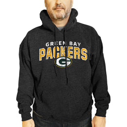 Green Bay Packers NFL Adult Unisex Starting Fresh Ultra Soft Fleece Hooded Sweatshirt - Black Heather