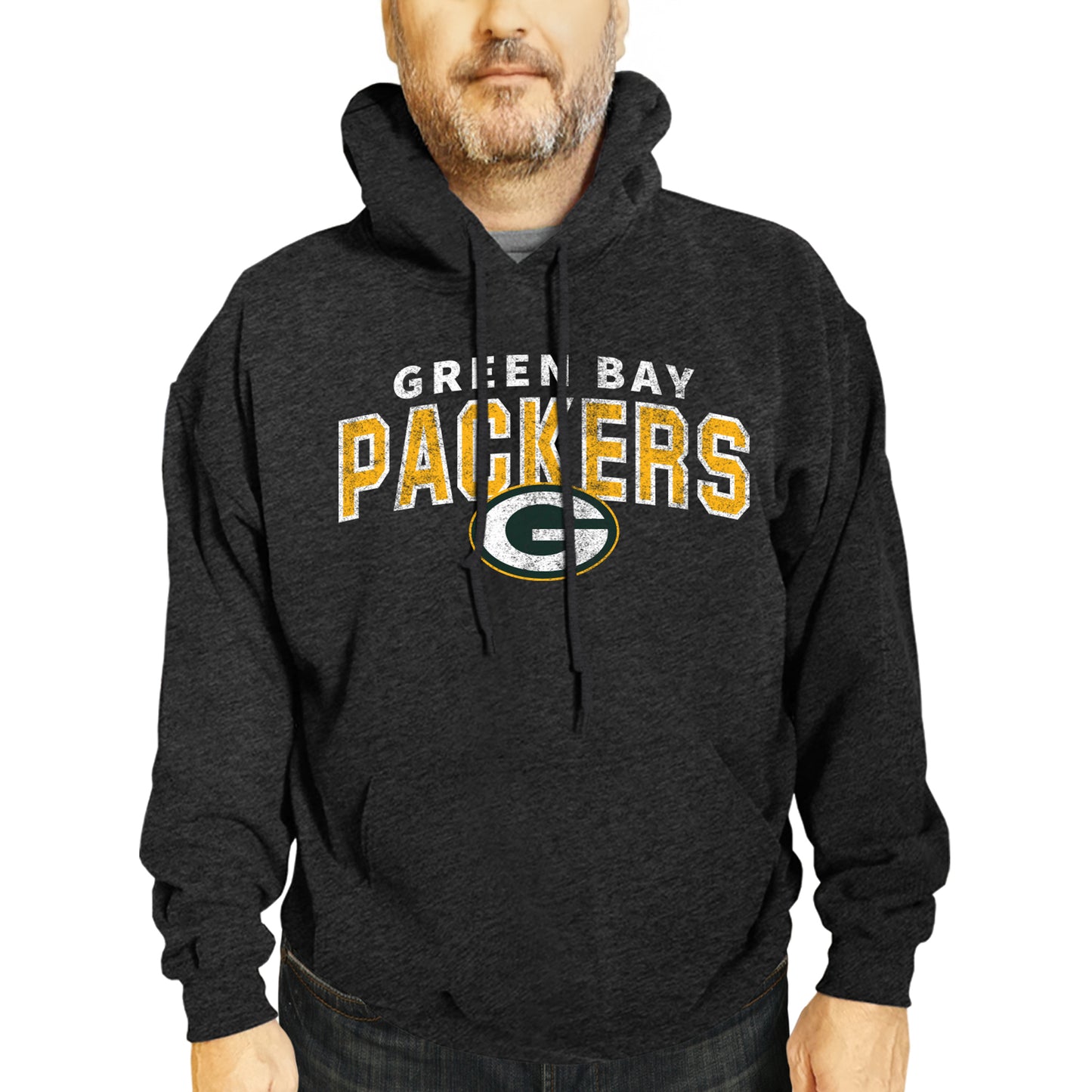 Green Bay Packers NFL Adult Unisex Starting Fresh Ultra Soft Fleece Hooded Sweatshirt - Black Heather
