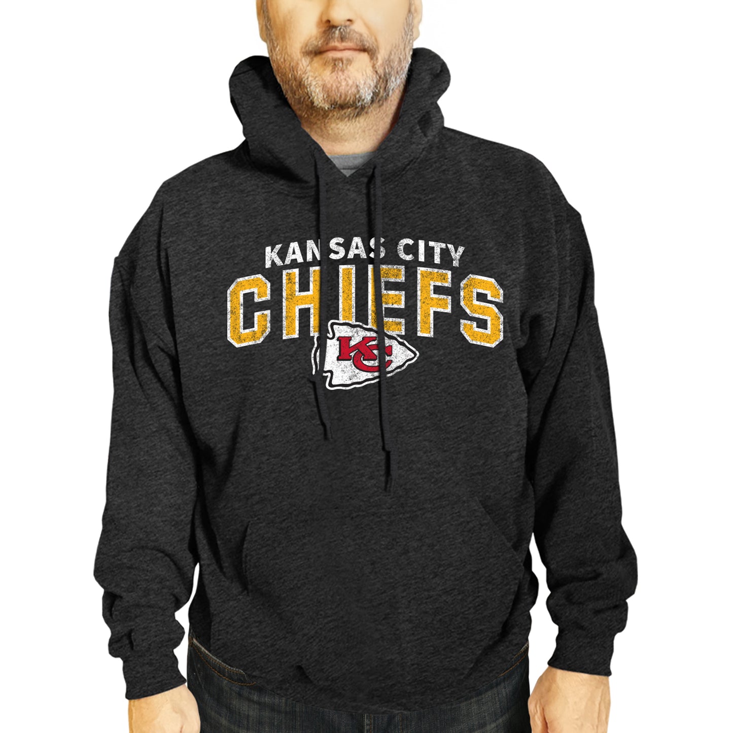 Kansas City Chiefs NFL Adult Unisex Starting Fresh Ultra Soft Fleece Hooded Sweatshirt - Black Heather