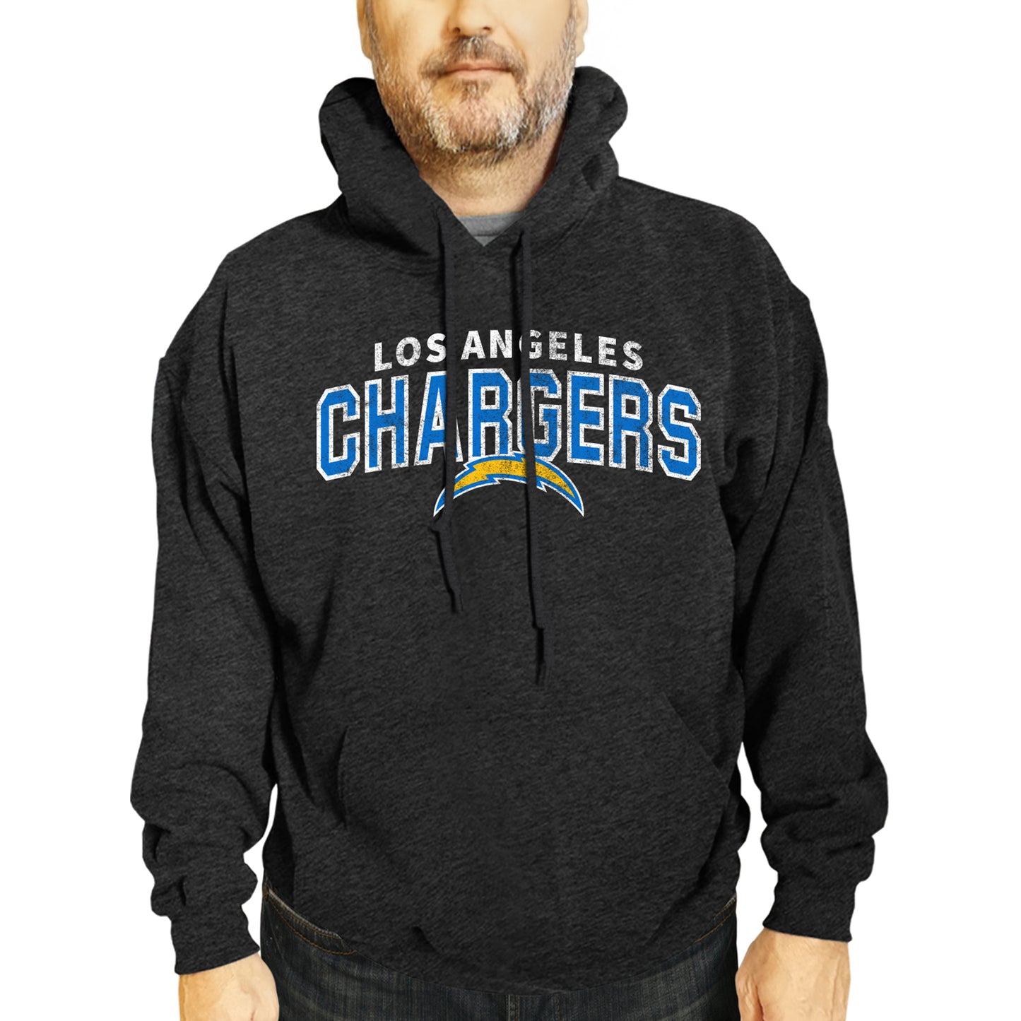 Los Angeles Chargers NFL Adult Unisex Starting Fresh Ultra Soft Fleece Hooded Sweatshirt - Black Heather
