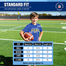 Los Angeles Rams NFL Youth Starting Fresh Tee- Pro Football Tag-Less T-Shirt For Boys & Girls - Royal