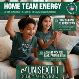 New York Jets NFL Youth Starting Fresh Tee- Pro Football Tag-Less T-Shirt For Boys & Girls - Green