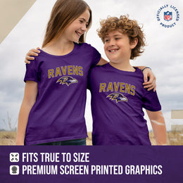 Baltimore Ravens NFL Youth Home Team Tee- Youth Pro Football T-Shirt For Boys & Girls Kids clothes - Purple