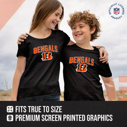 Cincinnati Bengals NFL Youth Home Team Tee- Youth Pro Football T-Shirt For Boys & Girls Kids clothes - Black