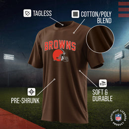 Cleveland Browns NFL Youth Home Team Tee- Youth Pro Football T-Shirt For Boys & Girls Kids clothes - Brown
