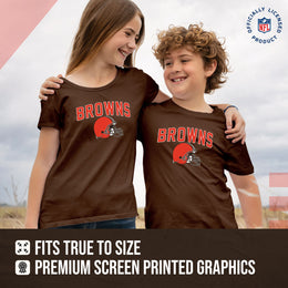 Cleveland Browns NFL Youth Home Team Tee- Youth Pro Football T-Shirt For Boys & Girls Kids clothes - Brown
