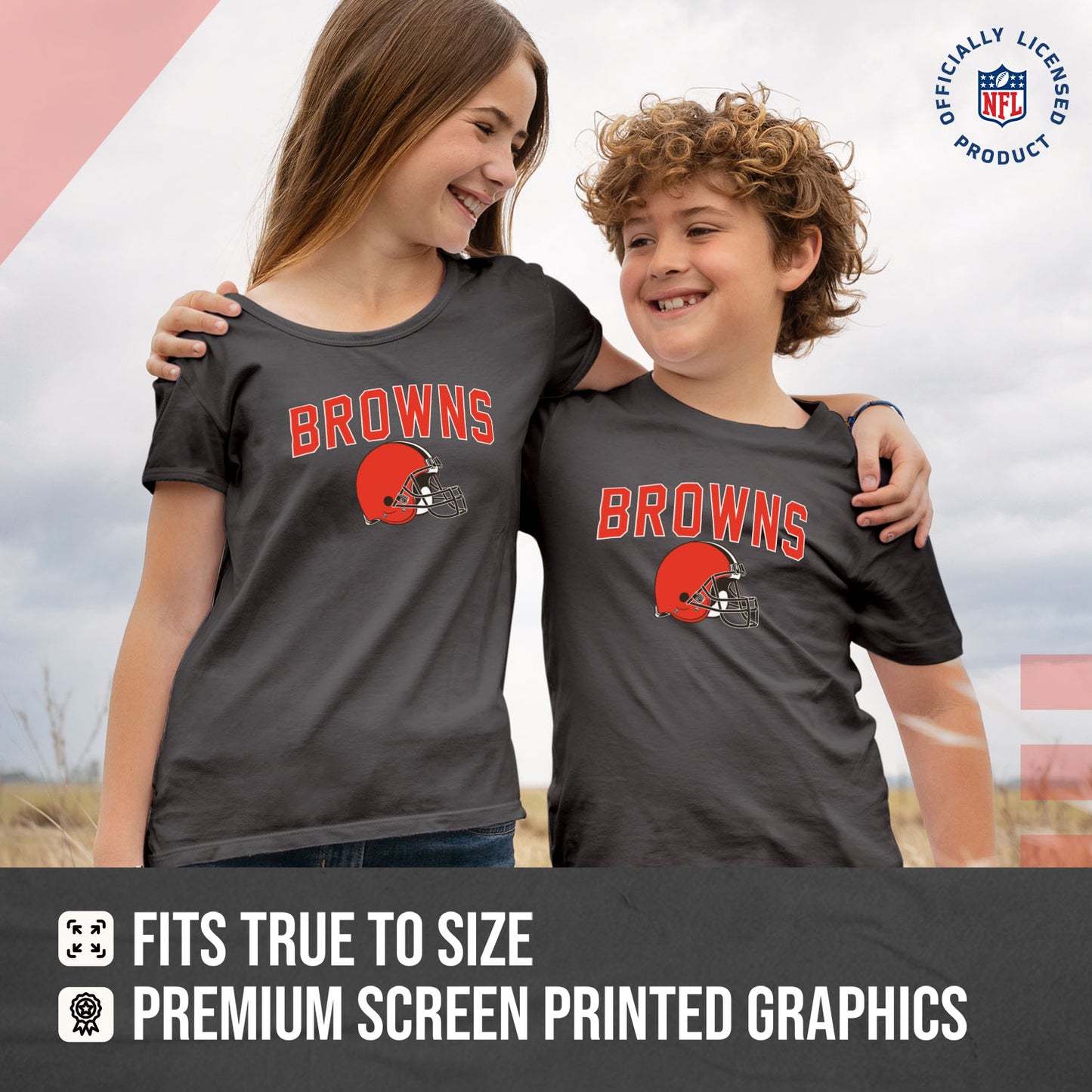 Cleveland Browns NFL Youth Home Team Tee- Youth Pro Football T-Shirt For Boys & Girls Kids clothes - Sport Gray