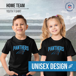 Carolina Panthers NFL Youth Home Team Tee- Youth Pro Football T-Shirt For Boys & Girls Kids clothes - Black