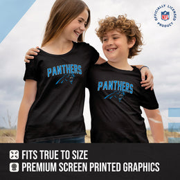 Carolina Panthers NFL Youth Home Team Tee- Youth Pro Football T-Shirt For Boys & Girls Kids clothes - Black