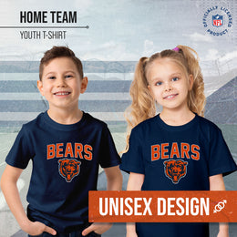 Chicago Bears NFL Youth Home Team Tee- Youth Pro Football T-Shirt For Boys & Girls Kids clothes - Navy