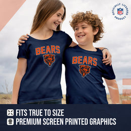 Chicago Bears NFL Youth Home Team Tee- Youth Pro Football T-Shirt For Boys & Girls Kids clothes - Navy
